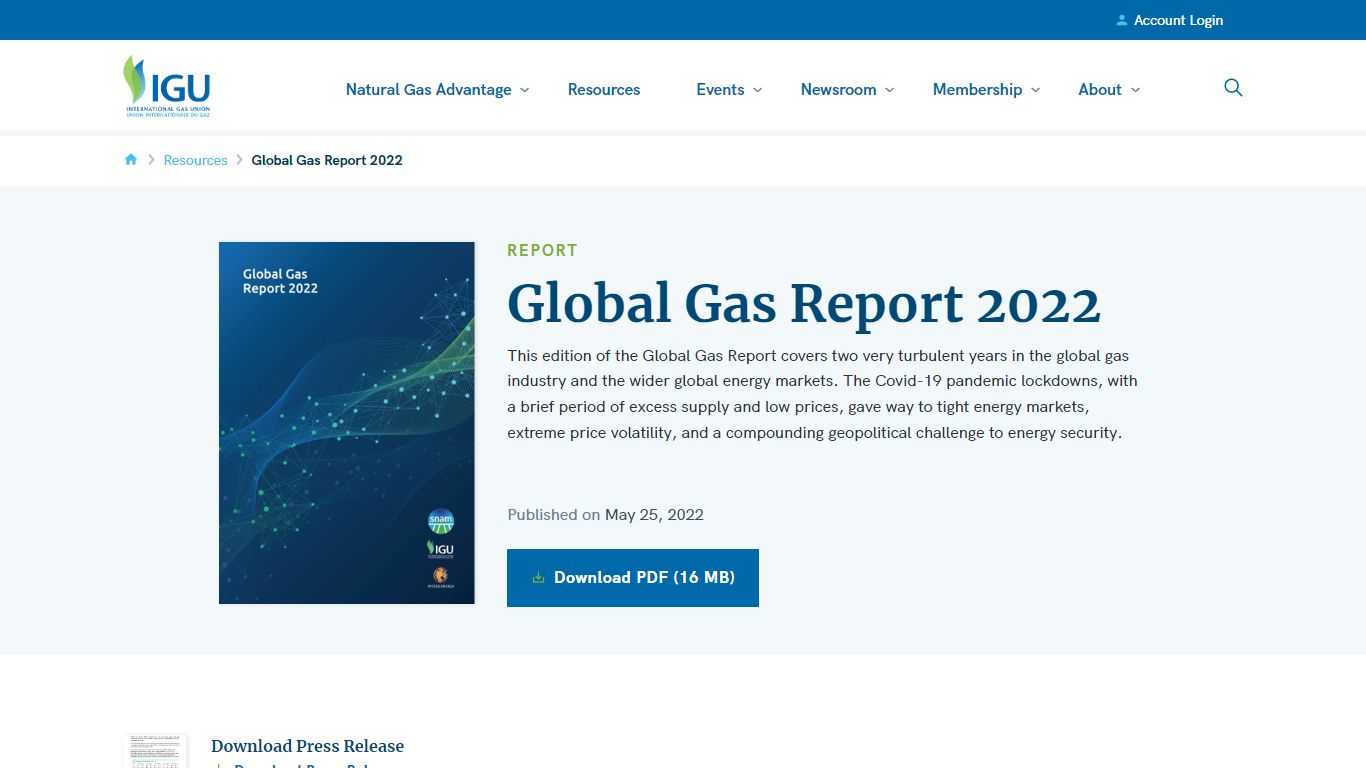 Global Gas Report 2022 | IGU